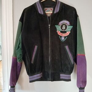 Lorenzo Black and Green Varsity Jacket